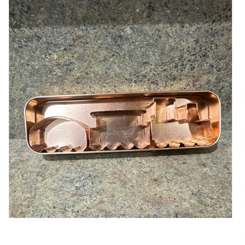 Copper Train Cookie Cutter Set 3-Pack Metal Trains Baking Shapes